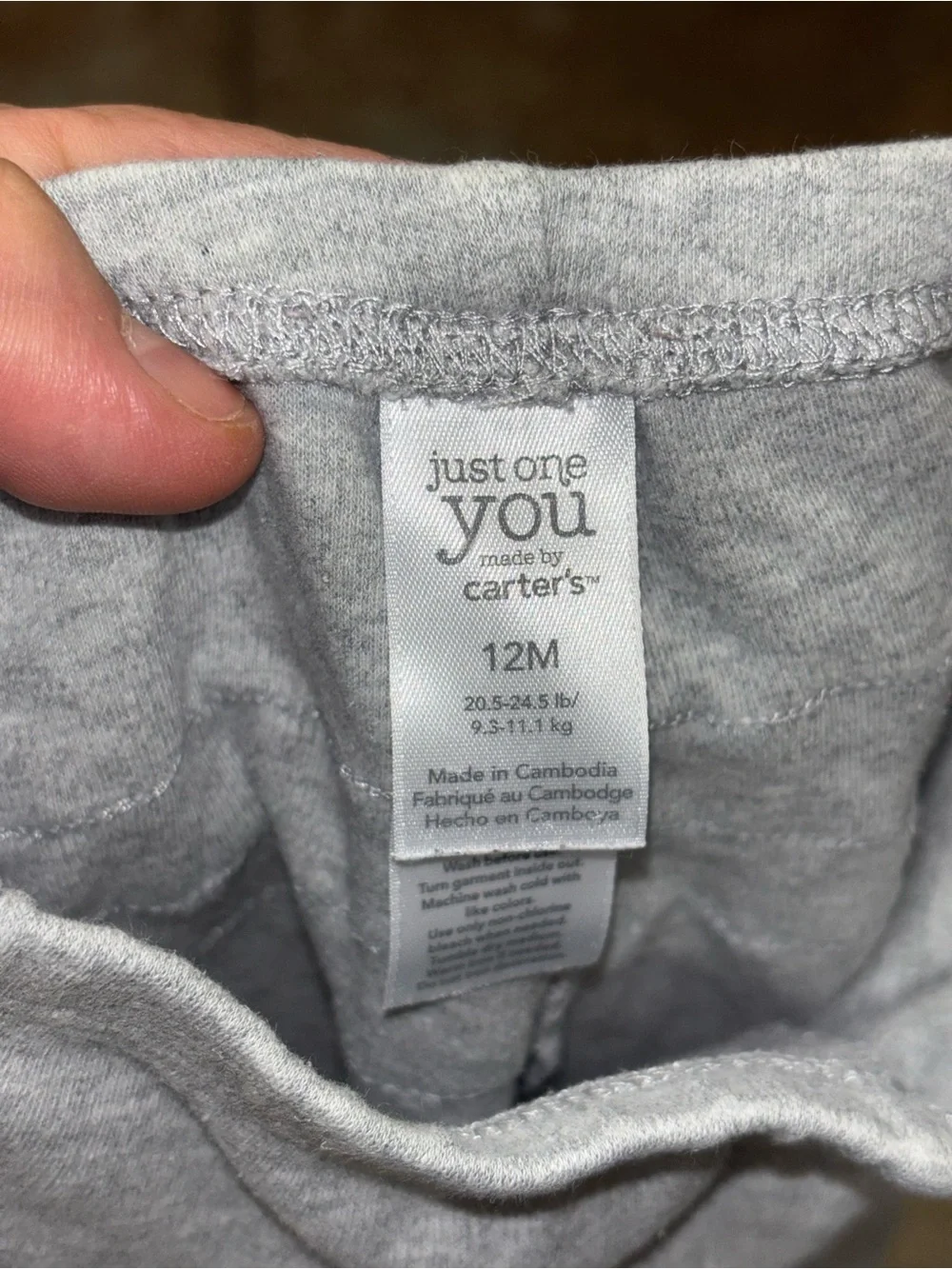 Carter's Light Gray Ruffle Back Leggings